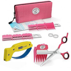 No Buzz Clipper + Sharpener by Scaredy Cut Silent Home Pet Grooming Kit, Pink, Right-Handed