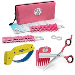 No Buzz Clipper + Sharpener by Scaredy Cut Silent Home Pet Grooming Kit, Pink, Right-Handed
