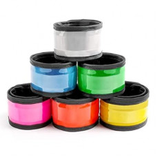 esonstyle Pack of 6 LED Light Up Band Slap Bracelets Night Safety Wrist Band for Cycling Walking Run…