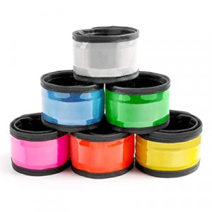 esonstyle Pack of 6 LED Light Up Band Slap Bracelets Night Safety Wrist Band for Cycling Walking Run…