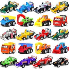 Pull Back Car, 20 Pcs Assorted Mini Truck Toy and Race Car Toy Kit Set, Play Construction Vehicle Playset f…