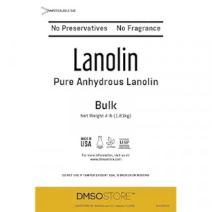 DMSOSTORE LANOLIN 4 lbs. Bulk Pure Unrefined USP Grade Anhydrous 100% Pure Skin Moisturizer