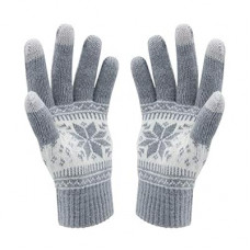 HÖTER Winter Touch Screen Gloves Snow Flower Printing Keep Warm for Women and Men