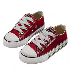 iFANS Boys and Girl Low Top Canvas Kids Lace up Sneakers
