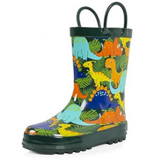 landchief Toddler Rain Boots, Kids Rain Boots Waterproof Rubber Boots for Girls and Boys with Fun Pattern…