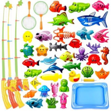 CozyBomB™ Magnetic Fishing Toys Game Set for Kids | Water Table Bathtub Kiddie Pool Party Pole Rod…