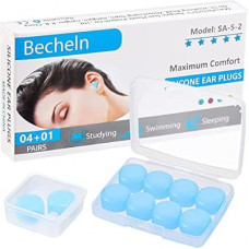 Reusable Silicone Ear Plugs, Waterproof Noise Cancelling EarPlugs for Sleeping, Mowing, Swimming, A…