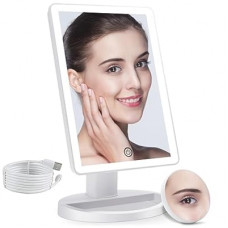 COSMIRROR Makeup Vanity Mirror with 3 Color Lighting, Lighted Makeup Mirror with 72 LED Lights a…