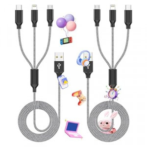 Firsting Multi Charging Cable,(2Pack 4FT) 3 in 1 Charging Cable for Multiple Devices, Nylon Braided Uni…