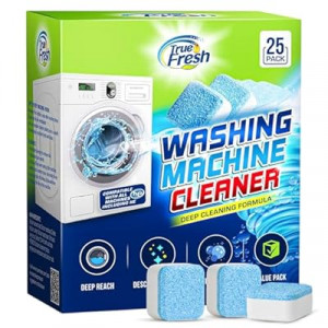 True Fresh Washing Machine Cleaner Tablets 25 Pack for Front Load, Top Loader & HE Washers, Eliminates O…