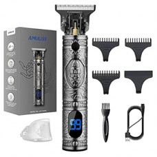 AMULISS Professional Trimmer Mens Hair Clippers, Zero Gapped Cordless Beard Barber Set & Grooming Kit R…