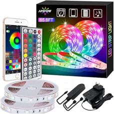 APSPOW LED Strip Lights - 65.6FT Music Sync Color Changing with Remote, Bluetooth, 5050 LED Strip…