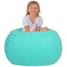 Aubliss Stuffed Animal Bean Bag Storage Chair, Beanbag Covers Only for Organizing Plush Toys, Turns int…