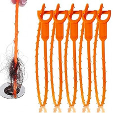 LSLCQW 5 Pack 25inch Drain clog remover, Snake Drain Cleaner Hair Clog Remover tool, Shower kitchen…
