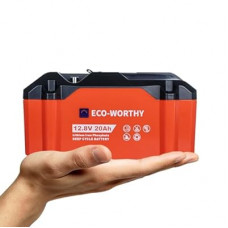 ECO-WORTHY Portable 12V Lithium Battery, 12.8V 20Ah Lithium Iron Phosphate DEEP CYCLE BATTERY, B…
