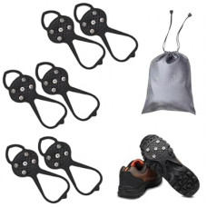 LACE INN Non Slip Gripper Spike, Ice Grippers Traction Cleats Snow Shoe Spikes Grips Crampons with 10 Ste…