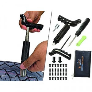 GRAND PITSTOP 36 Pcs Tubeless Tire Puncture Repair Kit with Mushroom Plug for Tyre Punctures and Flats o…