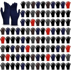 Tarpop 96 Pair Winter Magic Gloves Bulk Stretchy Warm Gloves Full Fingers Knit Thick Thermal Gloves f…