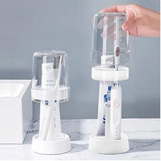 1 Pack Toothbrush Holder with Cover/Cup, Adujustable Height Electric Toothbrush Holders with 2…