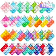 Pop Fidget Toys Bulk Its Party Favors for Kids 4-8 8-12 30 Pack Mini Pop Keychain It Easter Basket Stuffers E…