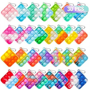 Pop Fidget Toys Bulk Its Party Favors for Kids 4-8 8-12 30 Pack Mini Pop Keychain It Easter Basket Stuffers E…