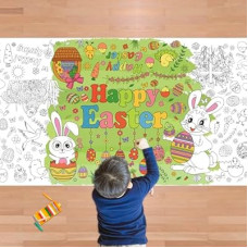 OHOME Easter Giant Coloring Poster/Tablecloth - Easter Crafts for Kids - 30 x 72 Inches Jumbo Colorin…