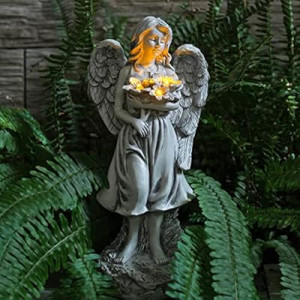 Rezpuao Angel Statue - Outdoor Angel Decor, Solar-Powered, Perfect for Patio, Lawn, Yard, Porch Decora…