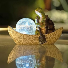 Rezpuao Garden Statue of Turtle,Garden Decor Tortoise Figurine,Turtle Outdoor Statue,Sola…