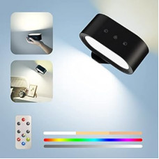 Kitloo Wall Lights, Battery Operated Wall Sconces RGB Ambient Lighting, Color Changing Rechargeable Wall…