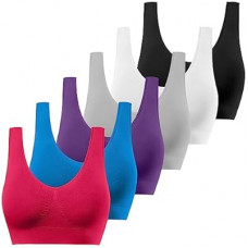 Womens Sports Bras, Yoga Comfort Seamless Stretchy Sports Bra for Women 3 Pack