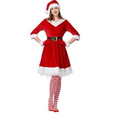 Kofero Mrs. Claus Costume for Women Christmas Santa Costume Dress Adult Plus Size Miss 5PCS Re…