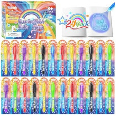 GIFTINBOX Invisible Ink Pen with UV Light for Kids, 24PCS Spy Pen Party Favors for Kids 8-12, Magic Marker…