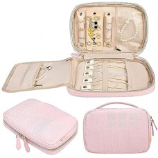 Voova Travel Jewelry Holder Organizer Case, Large Traveling Jewelry Storage Book Bag for Wom…