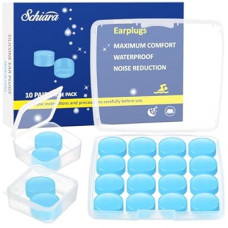 Ear Plugs for Sleeping, 20 Moldable Noise Cancelling Silicone Earplugs for Swimming, Snoring, Sleep and Stud…
