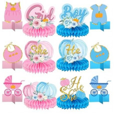 Zhanmai 12 Pcs Little Pumpkin Gender Reveal Decorations Baby Reveal Table Decorations with Hon…