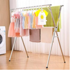 funest Drying Rack Clothing, 79 Inches Adjustble & Foldable Laundry Drying Rack, Heavy Duty Stainless…