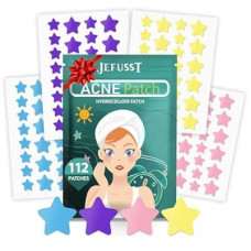 Jefusst Star Acne Patches 112 Dots, Star Pimple Patches Hydrocolloid Acne Patches for Face Cute Zit Patc…