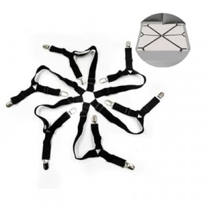 Elastic Sheet Fasteners for Staying Bedsheet Flat, Adjustable Bed Sheet Holder Straps, 6 Way Cross Sheet Cl…