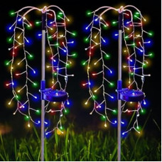 liboyixi Solar Garden Christmas Lights, 1Pack Solar Willow Tree Lights, 200LEDs Solar Fairy Pathwa…