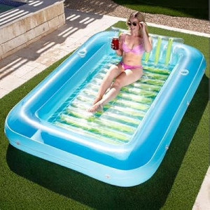 SLOOSH Inflatable Tanning Pool Lounger Float, 85
