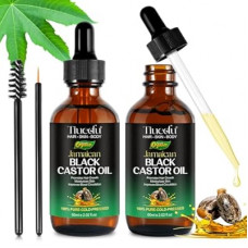 Tiuedu 2PCS Jamaican Black Castor Oil for Hair Growth,Thicker Eyelashes & Eyebrows,Castor Oil for Face,Bod…