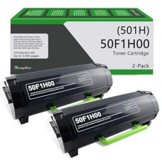 501H 50F1H00 Toner Cartridge High Yield (2-Pack) Compatible Replacement for Lexmark 50F1H00…
