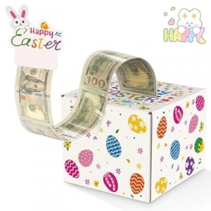 Easter Money Pull Box for Cash Gift - Happy Easter Surprise Money Holder Gifts for Kids Adults, DIY Funny Spr…