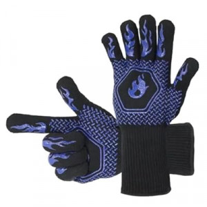 HFLYJPYW BBQ Grill Gloves Heat Resistant 1472℉ High Temp Resistance Fireproof Glove for Grilli…