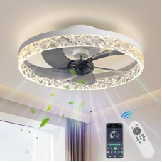 AHAWILL Crystal Ceiling Fans with Lights,19.7