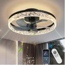 AHAWILL Crystal Ceiling Fans with Lights,19.7