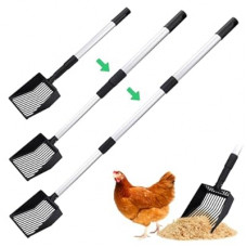 Mity rain Chicken Coop Accessories, 3 in 1 Adjustable Chicken Scooper for Cleaning, Sifting Shovel for Chicken…