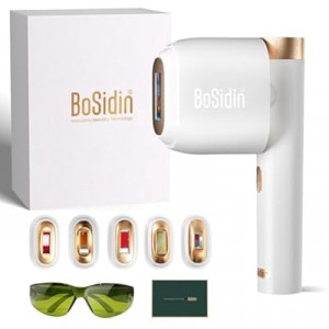 Laser Hair Removal, BoSidin IPL Hair Removal with Painless Ice-Cooling, 2-in-1 Face SR Rejuvenation, 6+1 Mo…
