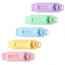 5 Pack Sliding Retractable Pencil Eraser with Plastic Sleeve, Large White Erasers for School Office, Art…