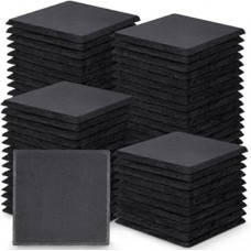 72 Pieces Slate Drink Coasters, GOH DODD 4 Inch Black Coasters Stone Coaster Set, Laser Engrav…